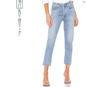 Agolde Riley High Rise Straight Crop in Blur Size 24